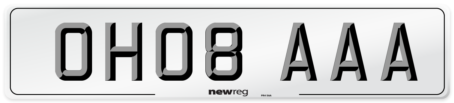 OH08 AAA Number Plate from New Reg
